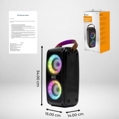 Denver BTV-230 Portable Bluetooth Speaker Black 10W - Powerful Sound for On-the-Go Entertainment